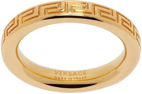 versace greek key band ring|Versace: Gold Engraved Greek Key Ring .